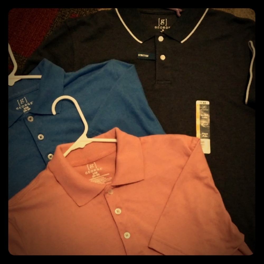 ×3 men's GEORGE Polo tops NWT